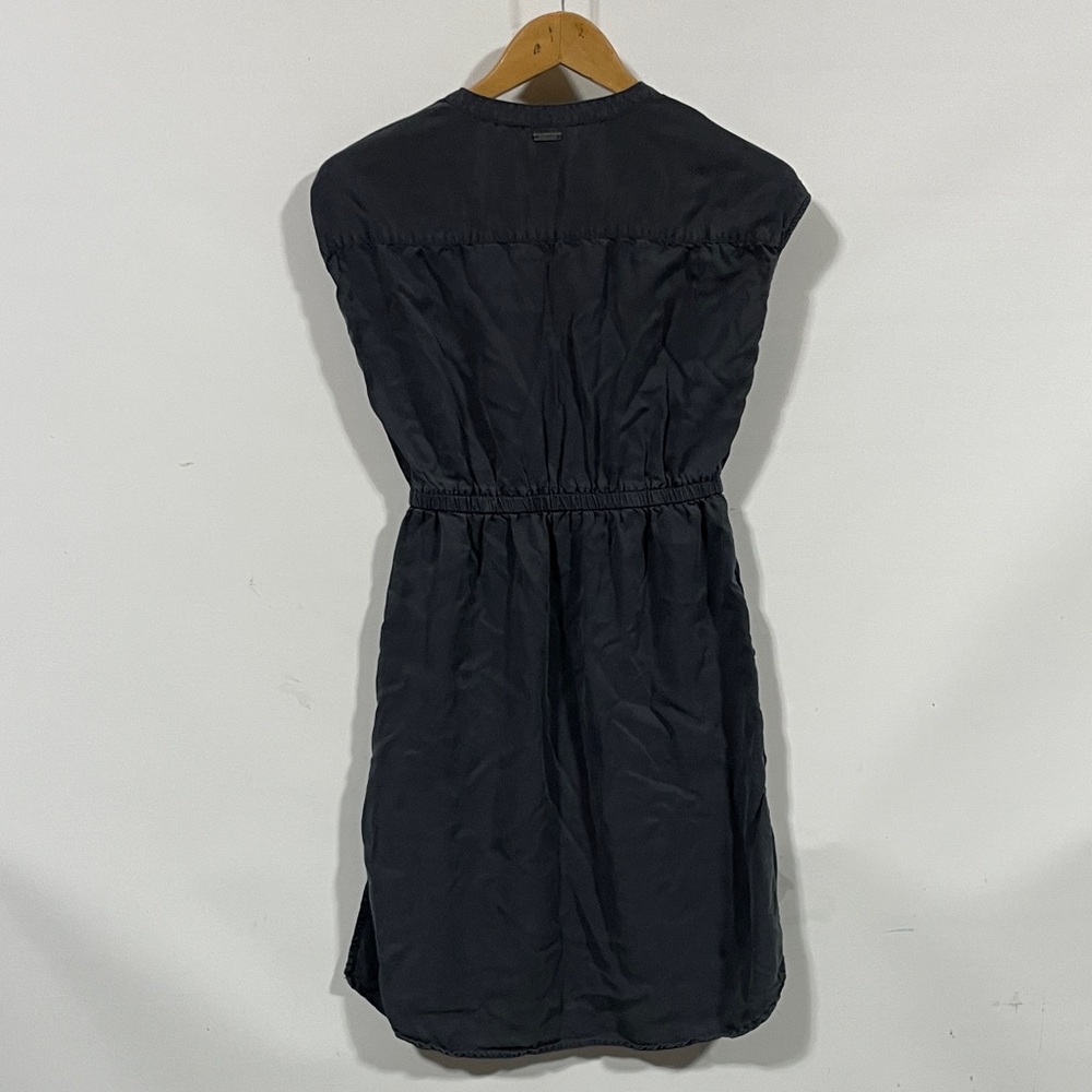 Prana Slate Black V-Neck Button Midi Dress - Picture 3 of 3